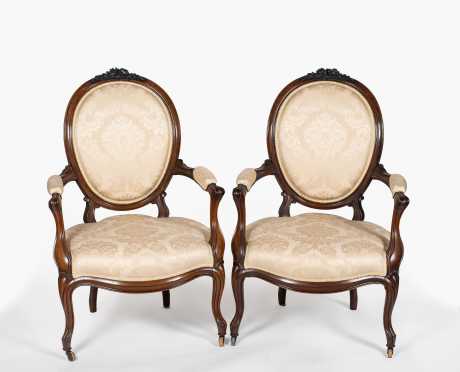 Set of Four Louis XVI Rosewood Armchairs
