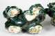 E20thC Pair Chinese Glazed Green Ceramic Foo Dogs