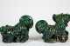 E20thC Pair Chinese Glazed Green Ceramic Foo Dogs