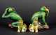 20thC Chinese Two Porcelain Monkey Figures Along with Pair of Porcelain Foo Dogs