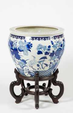 Modern Blue and White Chinese Planter
