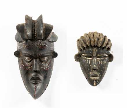 Two Bassa Masks, Liberia