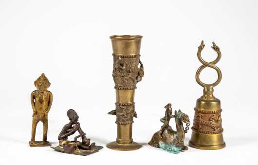 Six Pieces of West African Figural Bronze