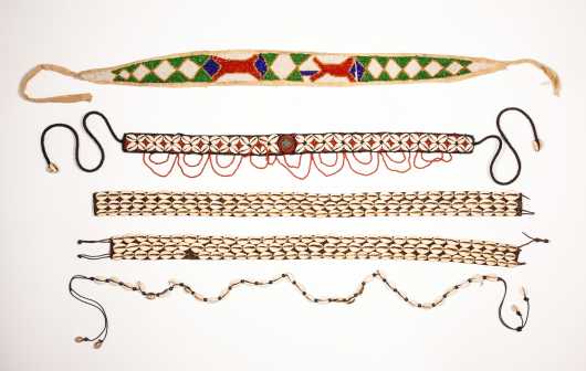 Four Pieces of Yoruba Bead and Shell Work Attachments