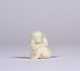 Chinese 18th/19thC Carved White Jade Monkey