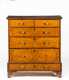 E18thC English Queen Anne Marquetry Inlaid Chest on Frame