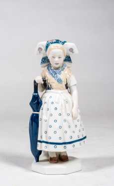 Karl Himmelstoss Porcelain Glazed "Spreewald Girl, 1908"