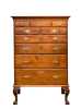 Chester County, PA, Walnut Queen Anne Tall Chest