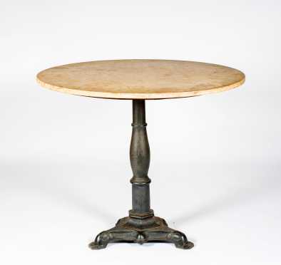 Round Marble Top Cafe Table