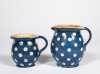 Two French Polka Dot Decorated Pitchers