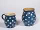Two French Polka Dot Decorated Pitchers