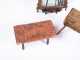 E19thC Miniature Footstool and Mirror Lot