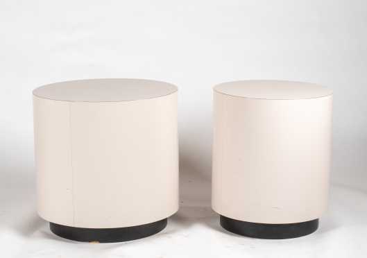 Two Round Cylinder Shaped Display Stands