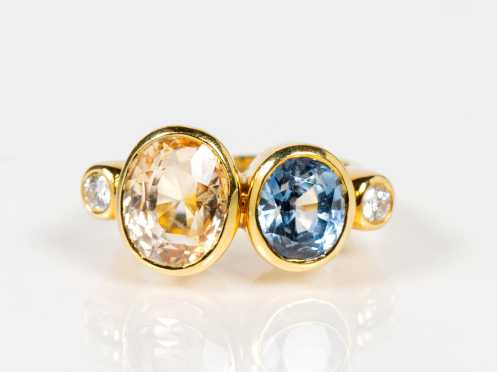 Cellino 18K Sapphire and Diamond Ring