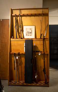 20thC Two Part Wooden Gun Rack