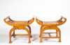 Two Similar Chinese Export "Curule" Form Window Seat