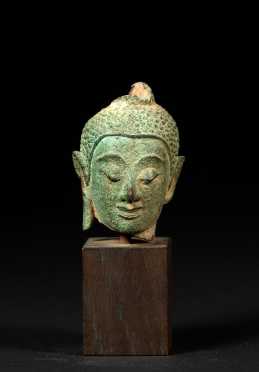 Early Thai Bronze Buddha Head