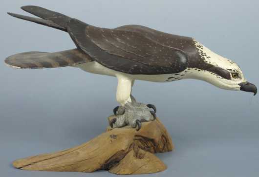 Robert & Virginia Warfield hand carved and painted Osprey
