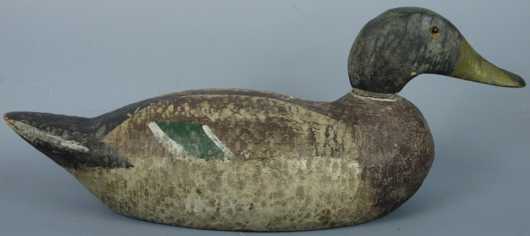 Vintage Hand Colored and Painted  Mallard Drake Decoy