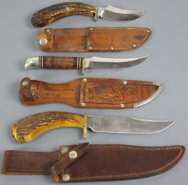 Lot of 2 Custom and 1 "Western" knives