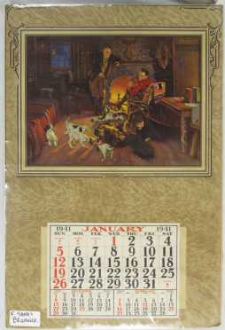 Vintage Calendar with an F. Sands Brunner Print