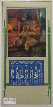 Vintage Calendar with a C.M Relyea Print
