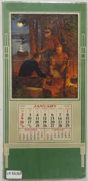 Vintage Calendar with C.M Relyea Print