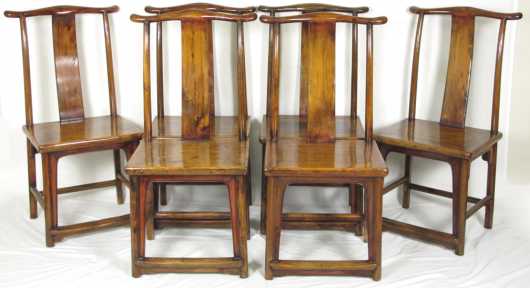 Set of Six Chinese Hualimu Side Chairs