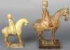 Two Early Chinese Pottery Statues of Figures on Horseback