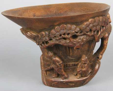 Chinese Carved Bamboo Libation Cup