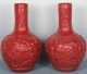 Monumental Pair of Chinese Red Glazed Vases