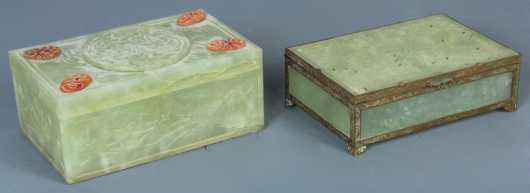 Lot of Two Chinese Jadeite Jewelry Boxes
