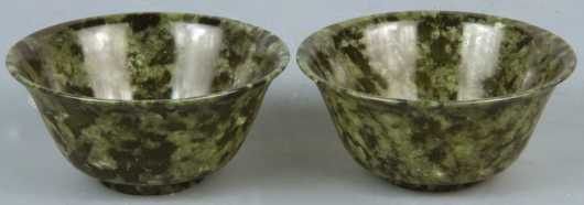 Two Spinach Jade Bowls
