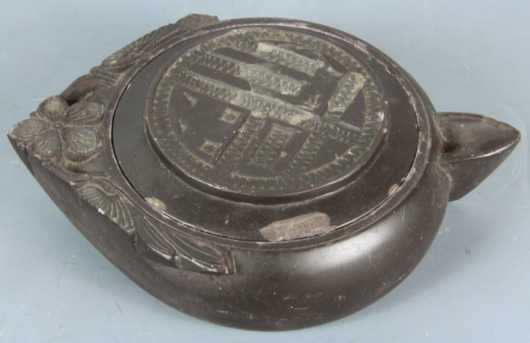 Chinese Carved Black Stone Vessel,
