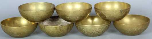 Chinese Brass Rice Bowls