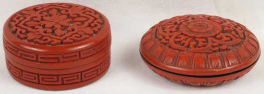 Two Japanese Carved Lacquer Boxes