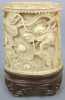 Carved Ivory Brush Pot with relief dragons