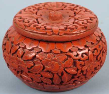 Chinese Carved Red Lacquer Box