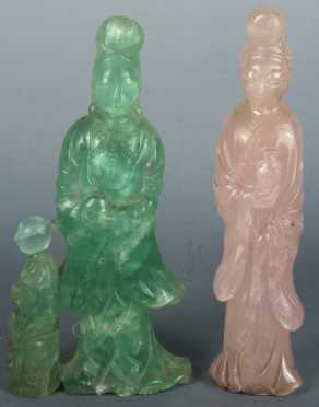 Two Chinese Carved Stone Statuettes