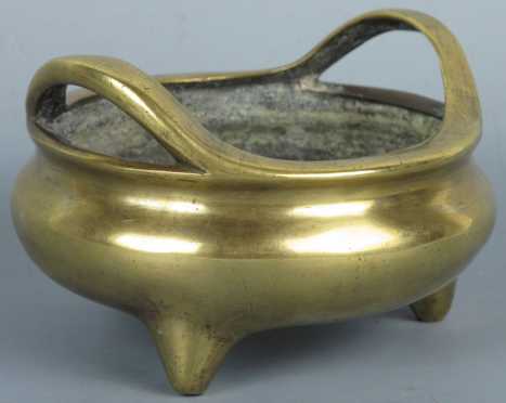 Chinese Gilt Bronze Three Footed Censer