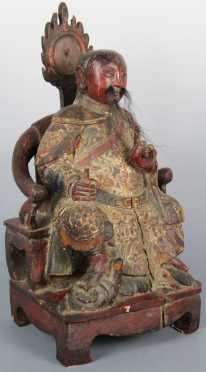 Carved Wooden Statue of a Bearded Nobleman