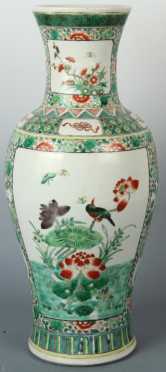 Chinese Famille Verte Baluster Vase