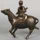 Chinese Bronze Censor in the form of a horse with figural cover of a man riding side saddle