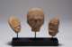Three Akan terracotta heads