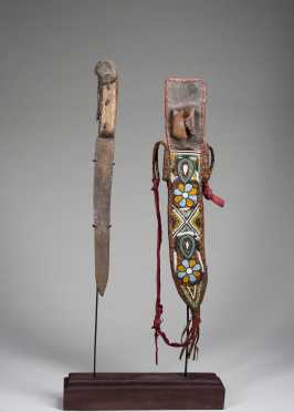 A Yoruba dagger and beaded sheath